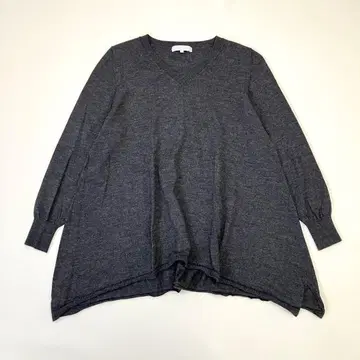 자유구 플레어 니트 빅 사이즈 44 V넥 울 100% 부드러운