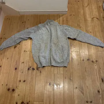 GREEN CLUBS 그레이 니트 집업 울 캐시미어