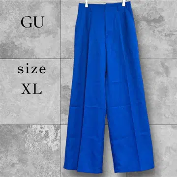 GU 와이드 팬츠 플리츠 슬랙스 XL 엘레강트 성인 블루 봄/여름/가을