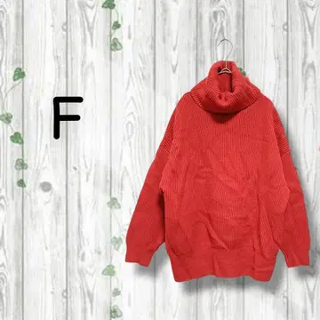 미라 오웬 터틀넥 스웨터 울 긴팔 니트 무지 빨간색