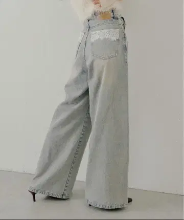 CHICO 포켓 레이스 와이드 데님