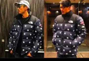 THE NORTH FACE 별 패턴 다운 자켓 레어 남성용 사이즈