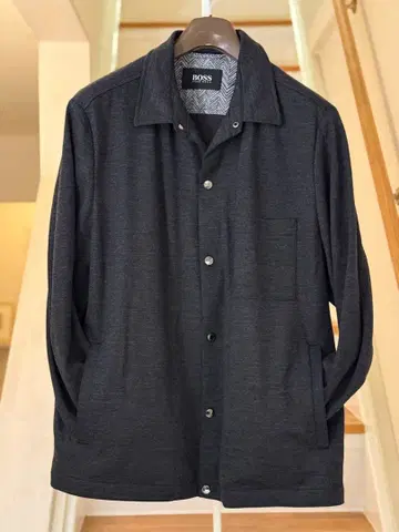 BOSS 다크 그레이 니트 프론트 버튼 자켓 56 사이즈