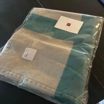 듀 쎄 그레이와 터콰이즈 울 100% 무릎담요 여성용 미사용 새상품