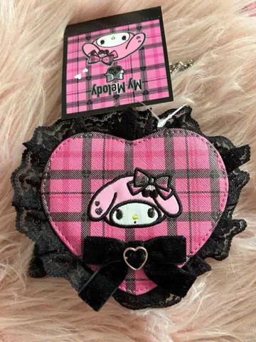 마이멜로디 미니 파우치 참 Sweet Rock 'n' Check