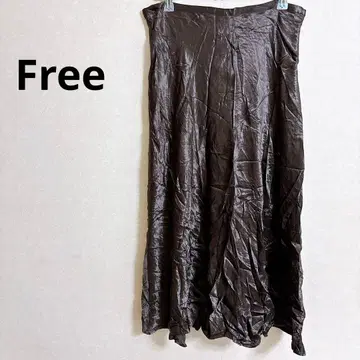 브라운 실크 터치 롱 스커트 새틴풍 롱 스커트