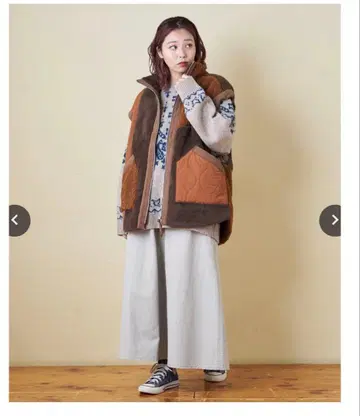 CUBE SUGAR 가을/겨울 신상 보아x퍼 퀼트 절개 집업 베스트