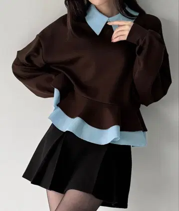 junoah 프릴 레이어드 맨투맨