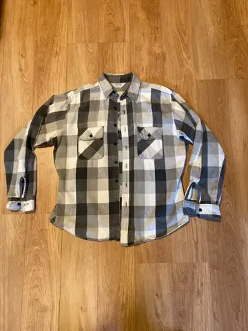 새상품급 70s 80s 파이브 브라더 플란넬 셔츠 블랙 L