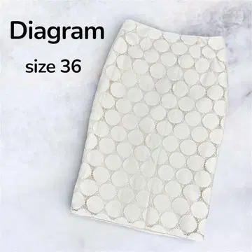 Diagram 타이트 스커트 사이즈 36 도트 화이트