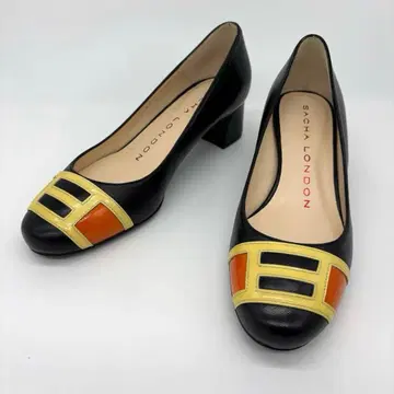 [컨디션 최상] Sacha London 펌프스 청키힐 가죽 23 블랙