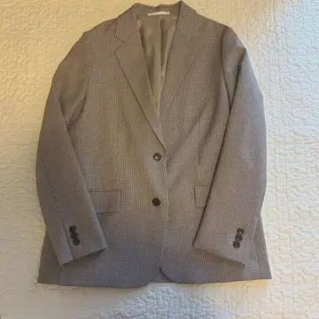 미사용품 유니클로 릴랙스 테일러드 자켓 하운드투스 체크 여성용