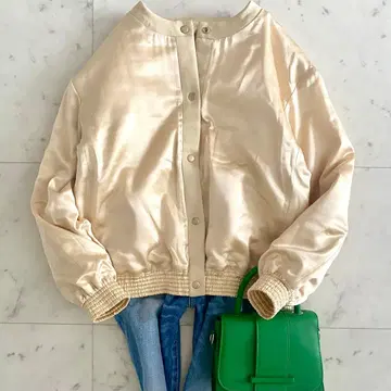 새상품급 드로어 실크폴리에스테르 퀼트 자켓 리얼 다운 로고ma1