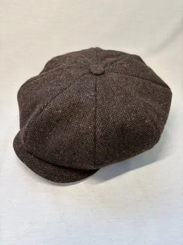 Pepe 울 네프 리본 트위드 다크 브라운 헌팅 캡