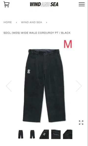WIND AND SEA SDCL 코듀로이 팬츠 M 사이즈
