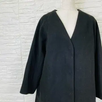 글로벌 워크 S 노카라 코트 블랙 울 혼방 [ 1550-34 ]