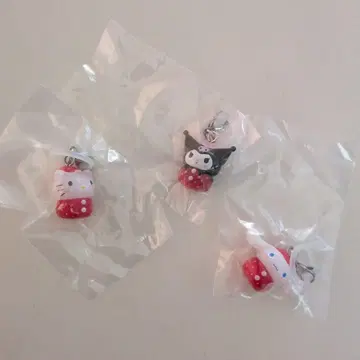 산리오 캐릭터즈 딸기 메지루시 액세서리 3개 세트 묶음 판매