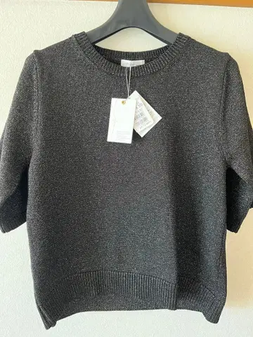 Aga [택 포함 새상품 18500엔] 반팔 라메 니트