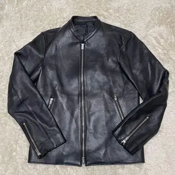 새상품급 LIDNM 싱글 라이더 양가죽 더블 지퍼 L