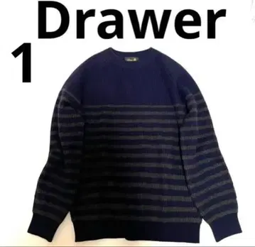 [새상품급] Drawer 드로어 긴팔 보더 니트 울 캐시미어 사이즈 1