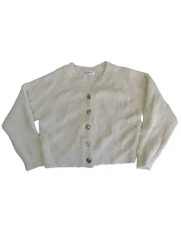 LOUNIE 아이보리 퍼 느낌 가디건