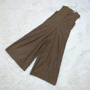 ABITOKYO 슬릿넥 헤링본 무늬 올인원 브라운 M