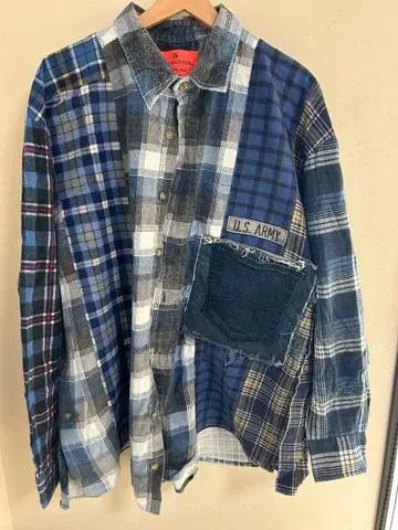 U.S. ARMY 패치워크 체크 셔츠 M 사이즈