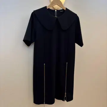 MILK 블랙 반팔 원피스 지퍼 포함