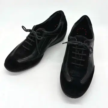 메피스토 레이스업 스니커즈 가죽 웨지솔 블랙 23.5