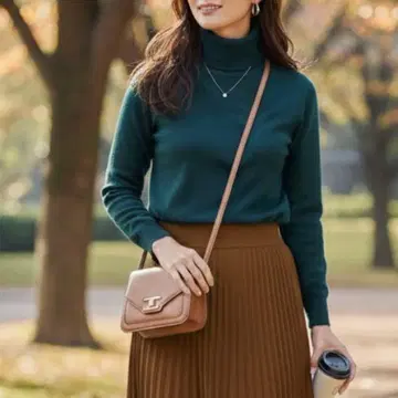 Abahouse Devinette 다크 그린 터틀넥 스웨터