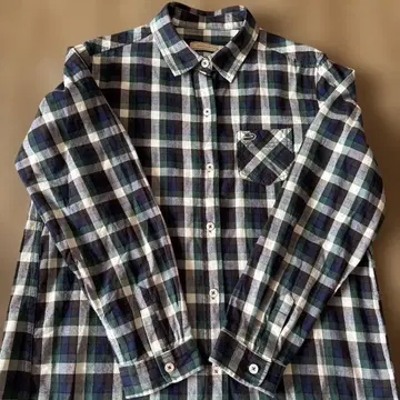 크로커다일 체크 그린 그린 계열 긴팔 셔츠 L