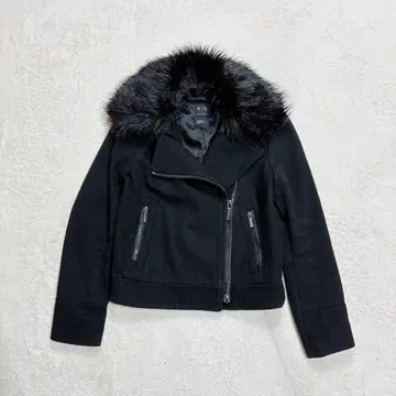 A|X Armani Exchange 퍼 옷깃 라이더 자켓 블랙