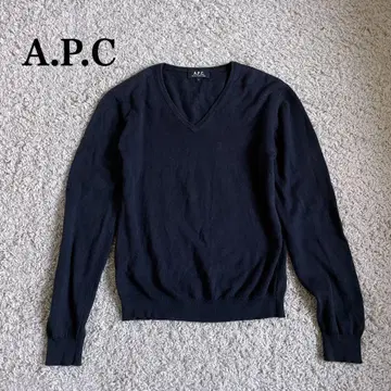 A.P.C. 블랙 V넥 스웨터 긴팔 캐시미어 혼방 S 프랑스제