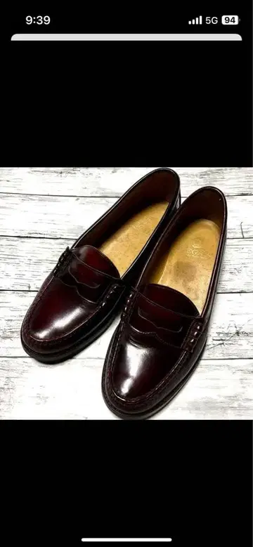 REGAL 버건디 가죽 로퍼