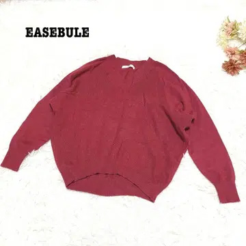 s.2017 [ 이즈 블루 ] 긴팔 니트 V넥 레드 심플 무지 F