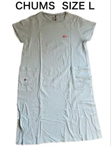 CHUMS 참스 반팔 롱 원피스 스카이블루 사이즈 L