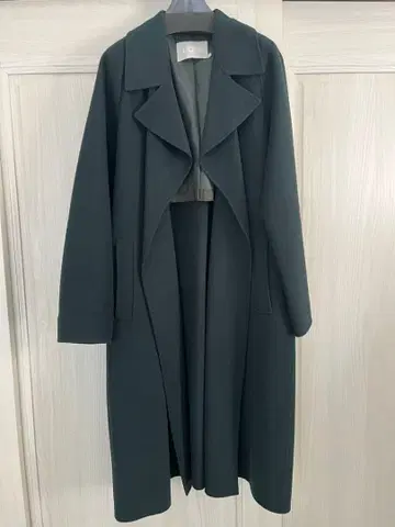 ICB 울 리버 롱 트렌치코트 미드 그린 계열/6