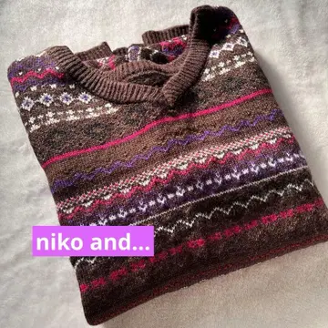 미사용. 시착 없음 niko and - 보더 무늬 니트 스웨터 L 사이즈