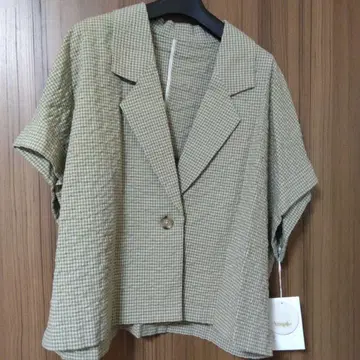 야마다야 2026 AMPLE 체크 무늬 반팔 테일러드 자켓