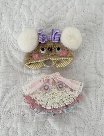 미니 브라이스 옷 갈아입기 의류 곰 귀 모자와 스커트