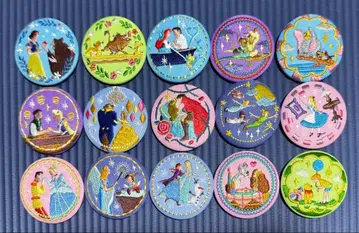 디즈니 자수 캔뱃지 전 15종 컴플리트