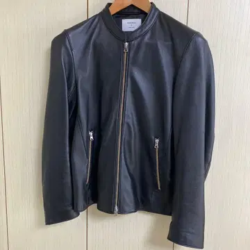 STUDIOUS 블랙 가죽 자켓 싱글 라이더