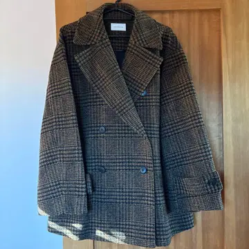 그린 레이블 릴랙싱 체크 무늬 코트