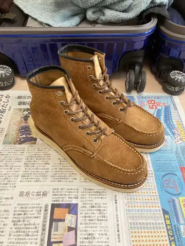 브라운 스웨이드 워크 부츠 하이컷