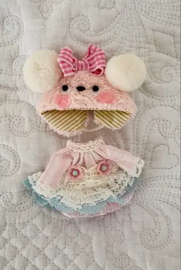 미니 마우스풍 모자와 드레스 세트