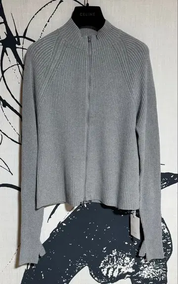 ETRE 에트레 도쿄 새상품 프론트 지퍼 리브 니트 풀오버