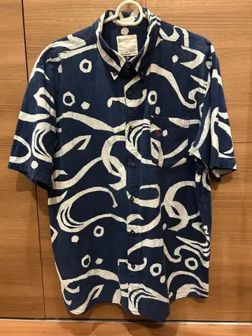 레키오시안 네이비 나염 카리유시 의류 HABUBOX XL