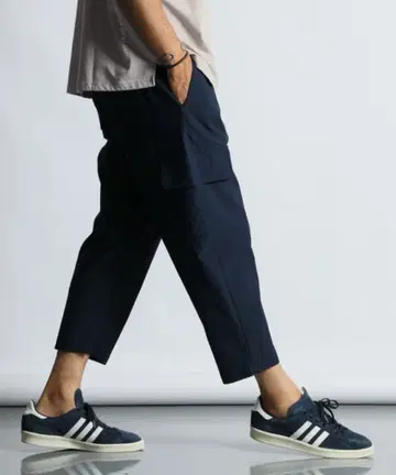 [ 정가 12,100엔 ] 라이트 분또 저지 소재 크롭 카고 팬츠 S