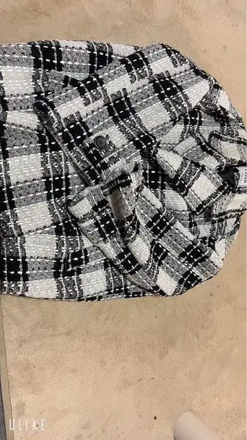 그레이 체크 무늬 테일러드 자켓 프리 사이즈