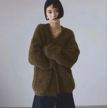 ADAM ET ROPE' 모헤어 울 니트 가디건 블루종